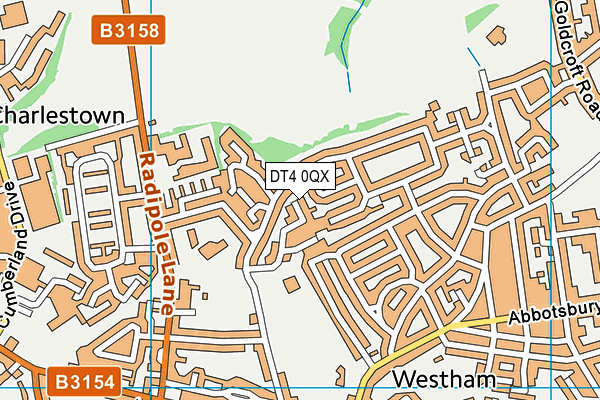 DT4 0QX map - OS VectorMap District (Ordnance Survey)