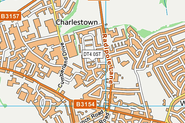 DT4 0ST map - OS VectorMap District (Ordnance Survey)