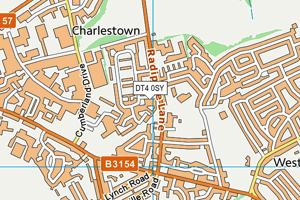 DT4 0SY map - OS VectorMap District (Ordnance Survey)