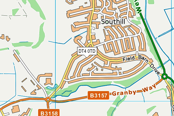 DT4 0TD map - OS VectorMap District (Ordnance Survey)