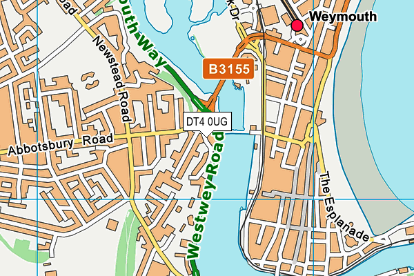 DT4 0UG map - OS VectorMap District (Ordnance Survey)