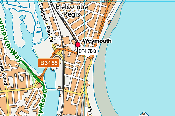 DT4 7BQ map - OS VectorMap District (Ordnance Survey)