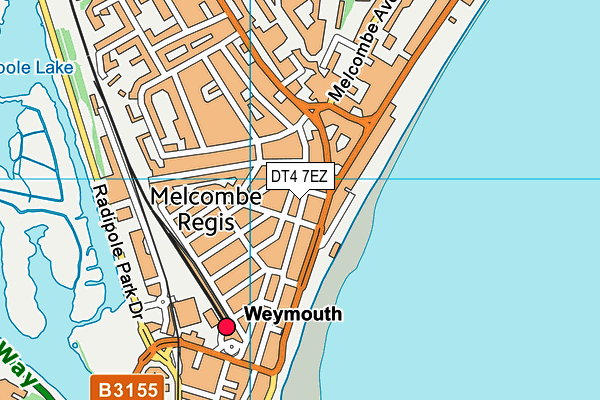 DT4 7EZ map - OS VectorMap District (Ordnance Survey)