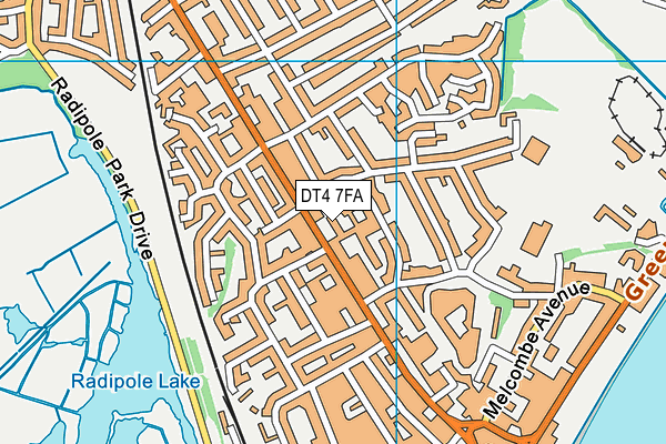 DT4 7FA map - OS VectorMap District (Ordnance Survey)