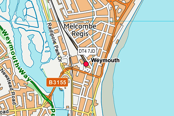 DT4 7JD map - OS VectorMap District (Ordnance Survey)