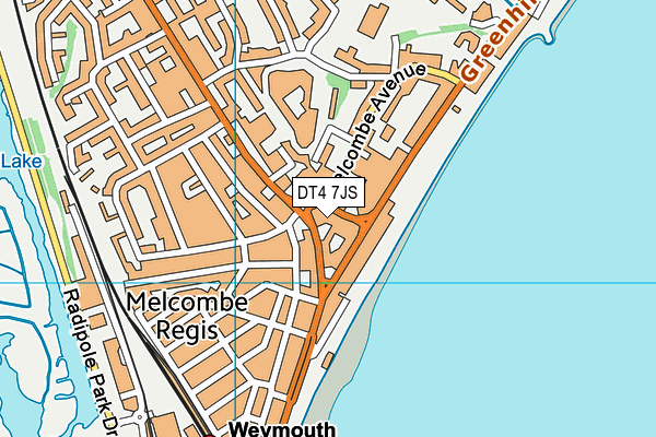 DT4 7JS map - OS VectorMap District (Ordnance Survey)