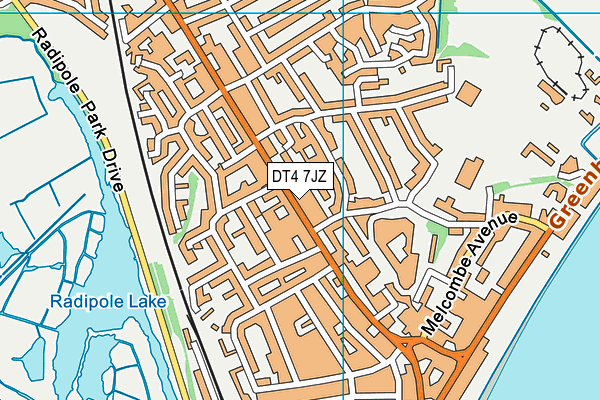 DT4 7JZ map - OS VectorMap District (Ordnance Survey)