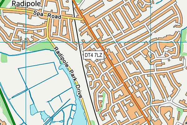 DT4 7LZ map - OS VectorMap District (Ordnance Survey)