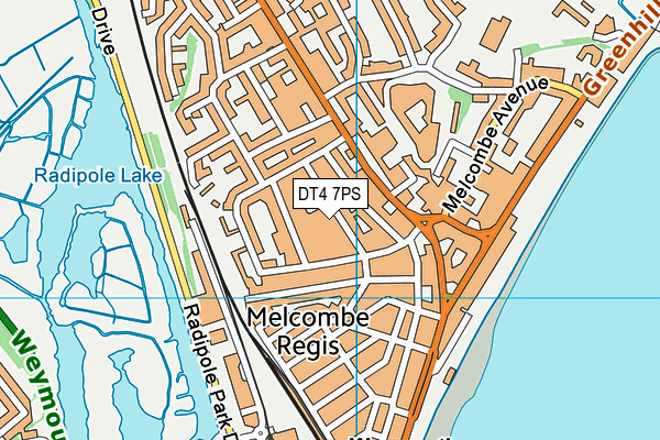 DT4 7PS map - OS VectorMap District (Ordnance Survey)