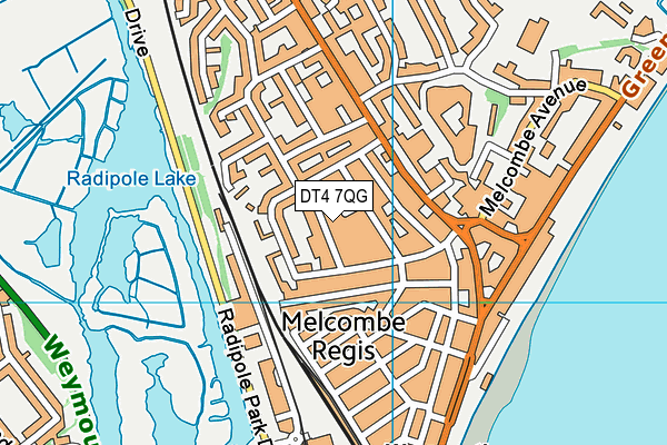 DT4 7QG map - OS VectorMap District (Ordnance Survey)