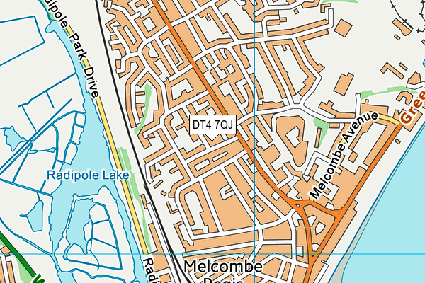 DT4 7QJ map - OS VectorMap District (Ordnance Survey)