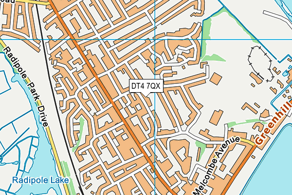 DT4 7QX map - OS VectorMap District (Ordnance Survey)