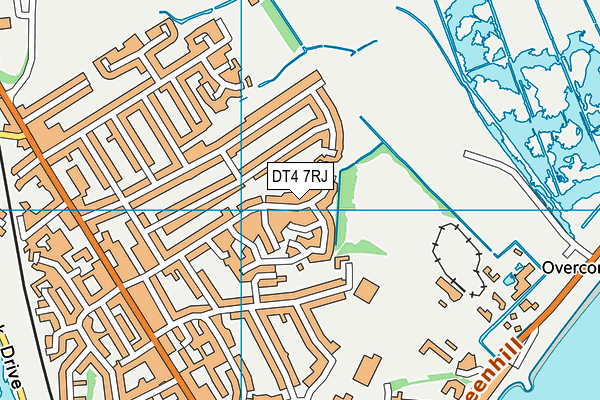 DT4 7RJ map - OS VectorMap District (Ordnance Survey)