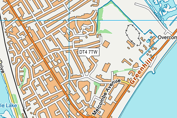 DT4 7TW map - OS VectorMap District (Ordnance Survey)