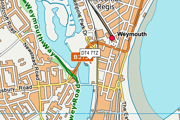 DT4 7TZ map - OS VectorMap District (Ordnance Survey)