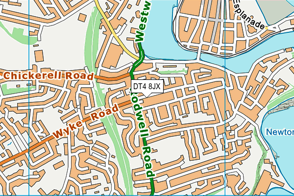 DT4 8JX map - OS VectorMap District (Ordnance Survey)