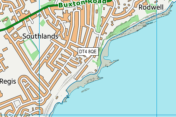 DT4 8QE map - OS VectorMap District (Ordnance Survey)