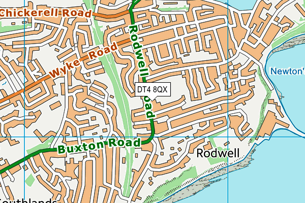 DT4 8QX map - OS VectorMap District (Ordnance Survey)