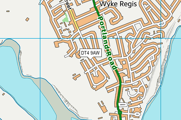 DT4 9AW map - OS VectorMap District (Ordnance Survey)