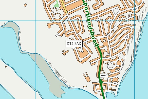 DT4 9AX map - OS VectorMap District (Ordnance Survey)