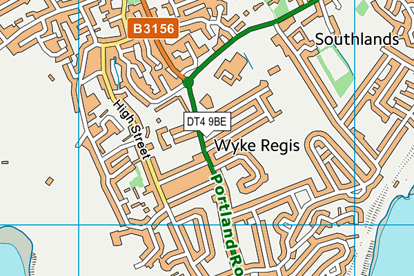 DT4 9BE map - OS VectorMap District (Ordnance Survey)