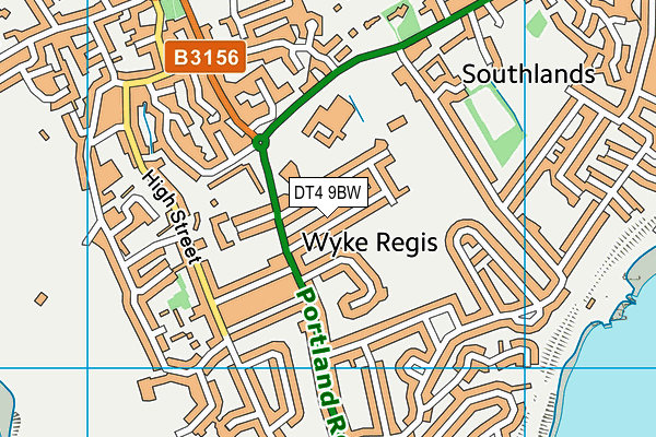 DT4 9BW map - OS VectorMap District (Ordnance Survey)