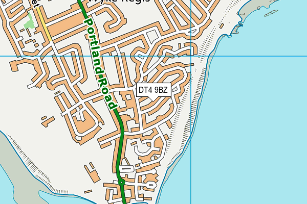 DT4 9BZ map - OS VectorMap District (Ordnance Survey)