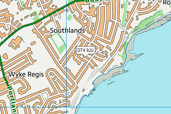 DT4 9JU map - OS VectorMap District (Ordnance Survey)