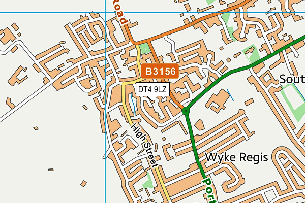 DT4 9LZ map - OS VectorMap District (Ordnance Survey)