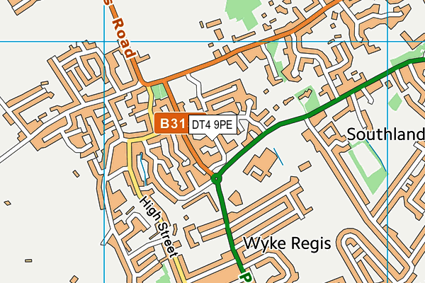 DT4 9PE map - OS VectorMap District (Ordnance Survey)