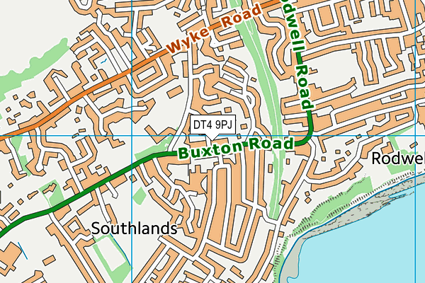 DT4 9PJ map - OS VectorMap District (Ordnance Survey)