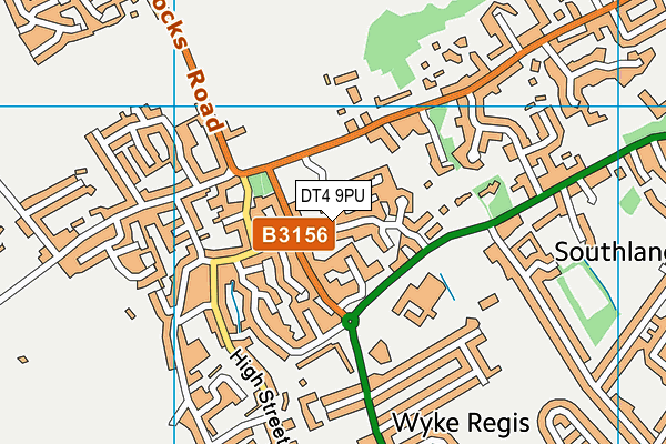 DT4 9PU map - OS VectorMap District (Ordnance Survey)