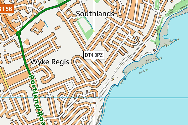 DT4 9PZ map - OS VectorMap District (Ordnance Survey)