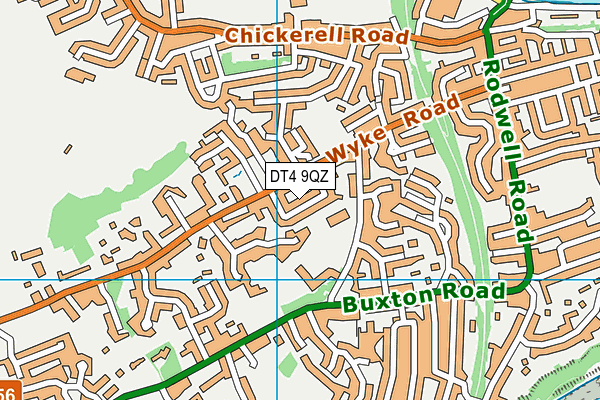 DT4 9QZ map - OS VectorMap District (Ordnance Survey)