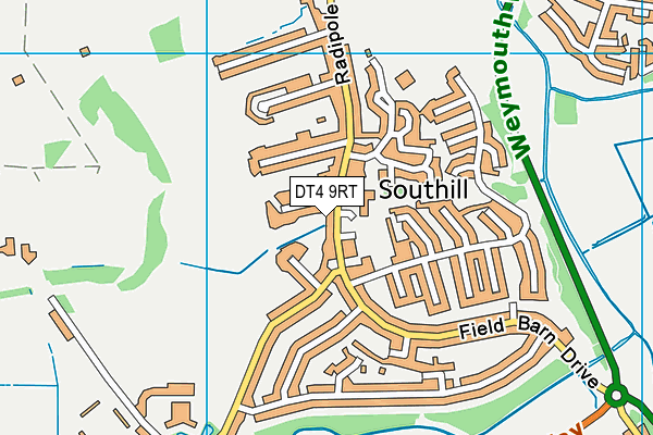 DT4 9RT map - OS VectorMap District (Ordnance Survey)