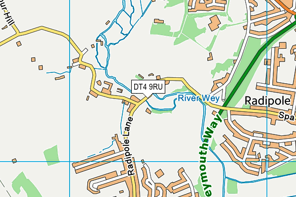 DT4 9RU map - OS VectorMap District (Ordnance Survey)