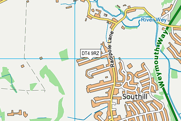 DT4 9RZ map - OS VectorMap District (Ordnance Survey)