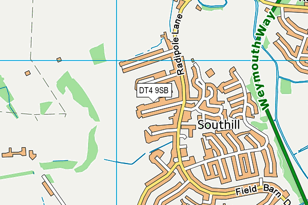 DT4 9SB map - OS VectorMap District (Ordnance Survey)