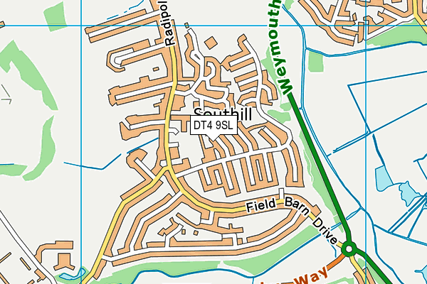 DT4 9SL map - OS VectorMap District (Ordnance Survey)