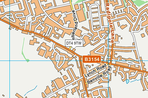 DT4 9TW map - OS VectorMap District (Ordnance Survey)