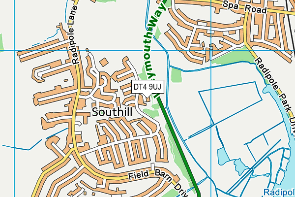 DT4 9UJ map - OS VectorMap District (Ordnance Survey)