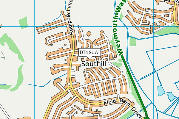 DT4 9UW map - OS VectorMap District (Ordnance Survey)