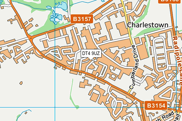 DT4 9UZ map - OS VectorMap District (Ordnance Survey)