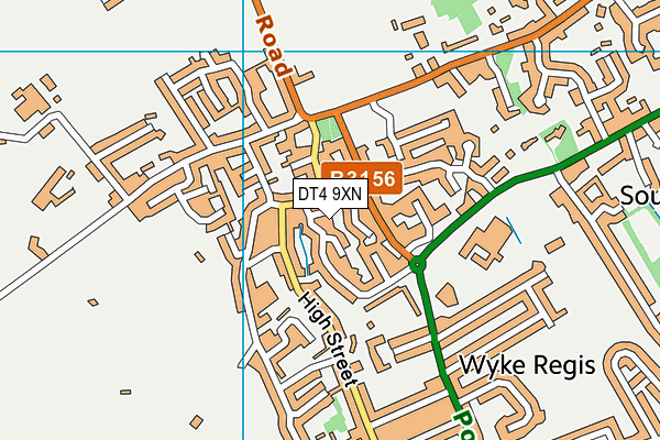 DT4 9XN map - OS VectorMap District (Ordnance Survey)