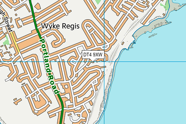 DT4 9XW map - OS VectorMap District (Ordnance Survey)