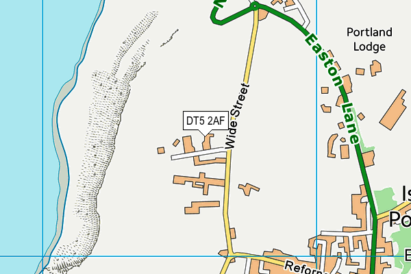 DT5 2AF map - OS VectorMap District (Ordnance Survey)