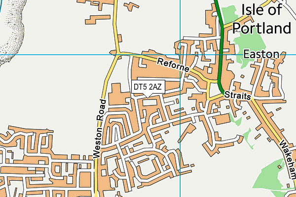 DT5 2AZ map - OS VectorMap District (Ordnance Survey)