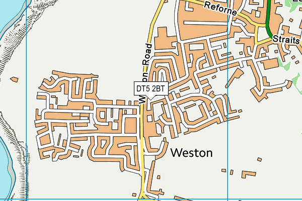 DT5 2BT map - OS VectorMap District (Ordnance Survey)