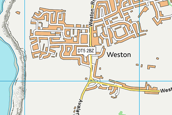 DT5 2BZ map - OS VectorMap District (Ordnance Survey)