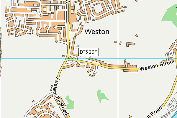 DT5 2DF map - OS VectorMap District (Ordnance Survey)